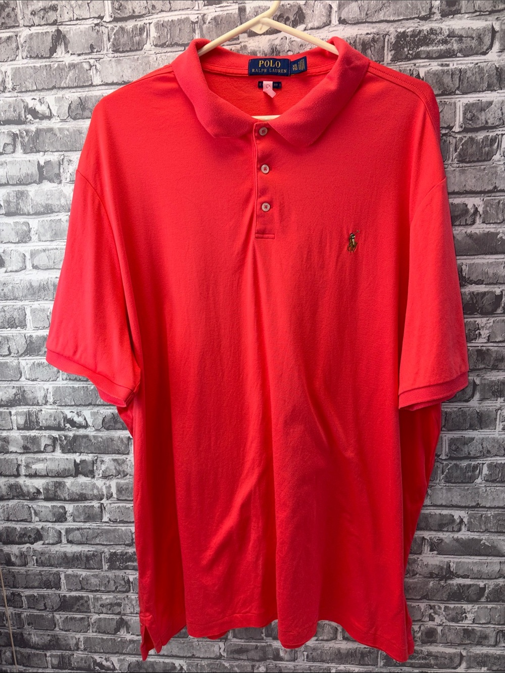 Polo by‎ Ralph Lauren Men’s Bright Coral color Short-Sleeve Polo